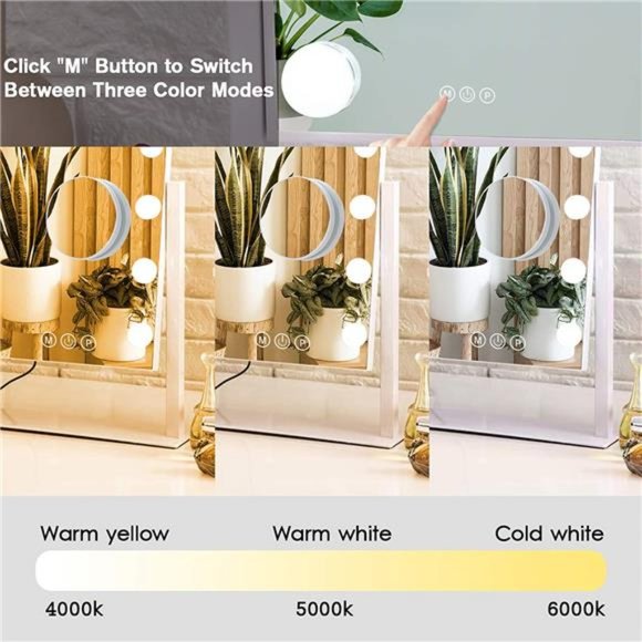 Lighted Makeup Mirror Hollywood Mirror Vanity Mirror with Lights, Touch Control - Picture 3 of 6